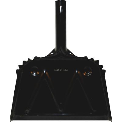 Genuine Joe 58143 Scoop Metal Dust Pan, 12", Black - 12 / Case