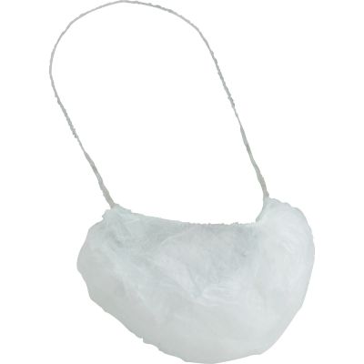 Genuine Joe 85128 Beard Cap / Cover, White - 1000 / Case