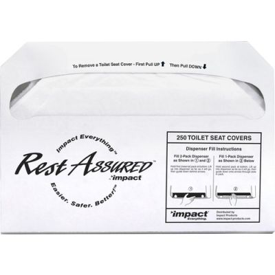 Genuine Joe 85125 Toilet Seat Covers, 1/2 Fold, White - 5000 / Case