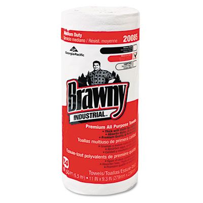Georgia-Pacific 20085 Brawny Dry Wipes, 84 Perforated Sheets / Roll, White - 20 / Case 