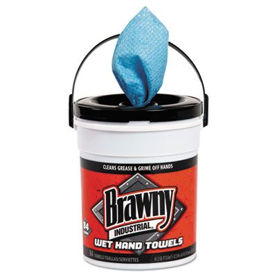 Georgia-Pacific 21501 Brawny Industrial Wet Hand Towels, 12-1/5" x 8-3/5", Blue - 504 / Case