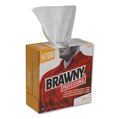 Georgia-Pacific 25070 Brawny Heavy-Duty Shop Towels, 9-1/10" x 16-1/2", White - 500 / Case
