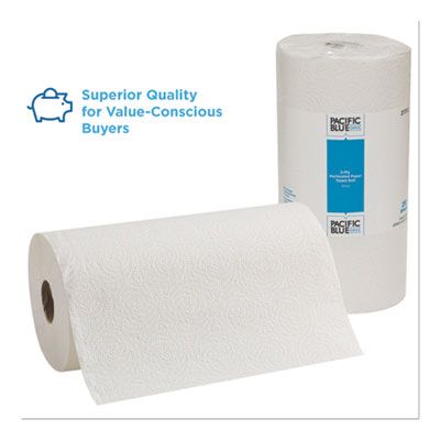 Georgia-Pacific 27700 Pacific Blue Select Kitchen Roll Paper Towels, 2 Ply, 250 Perforated Sheets / Roll, White - 12 / Case