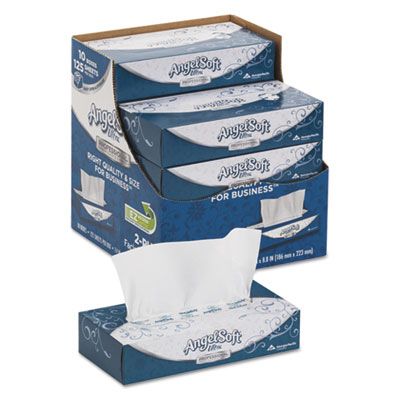 Georgia-Pacific 4836014 Angel Soft Facial Tissue, 2 Ply, 125 Sheets / Flat Box - 10 / Case