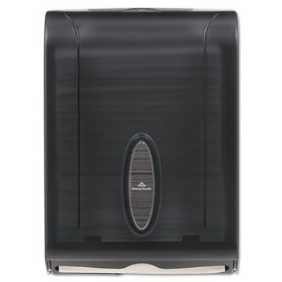 Georgia-Pacific 56650A Dispenser for C-Fold, Multifold, BigFold Paper Hand Towels, Translucent Smoke - 1 / Case