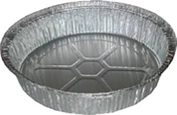 9" Round Aluminum Foil Take Out Pans, 28 Gauge - 500 / Case
