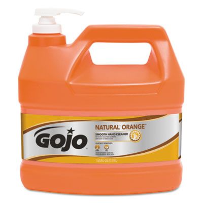 GOJO 94504 Natural Orange Smooth Hand Cleaner, 1 Gallon Pump Bottle - 4 / Case