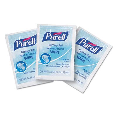 GOJO 90261M PURELL Cottony Soft Sanitizing Hand Wipes, 62% Alcohol - 1000 / Case