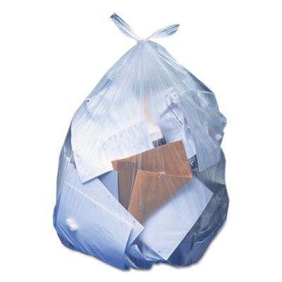 Heritage H6639HC 33 Gallon Trash Can Liners / Garbage Bags, 30" x 39", 0.65 Mil, LLDPE, Clear - 250 / Case