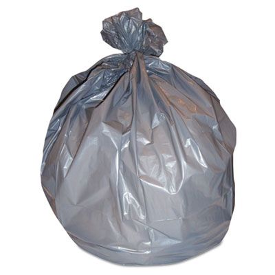Heritage H7846WS 40-45 Gallon Trash Can Liners / Garbage Bags, 1.7 Mil, 39" x 46", Silver - 50 / Case