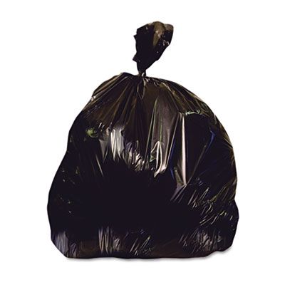 Heritage X6639QK 33 Gallon Trash Can Liners / Garbage Bags, 33" x 39", 2.0 Mil Eq., Repro, Black - 100 / Case