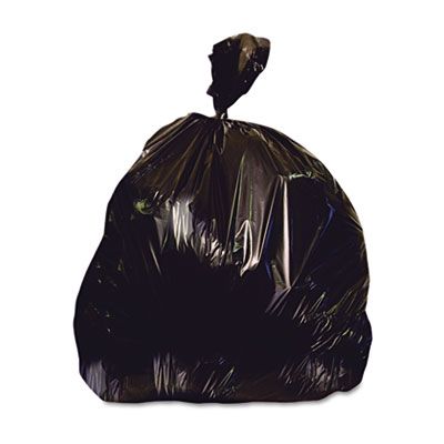 Heritage X7658QK 60 Gallon Trash Can Liners / Garbage Bags, 2.0 Mil Eq., Repro, 38" x 58", Black - 100 / Case