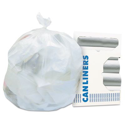Heritage Z4824LNR01 10 Gallon Trash Can Liners / Garbage Bags, 8 Mic, 24" x 24", Natural - 1000 / Case