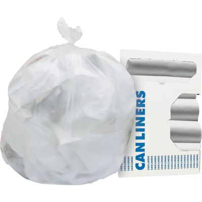 Heritage Z8048MNR01 40-45 Gallon Trash Can Liners / Garbage Bags, 11 Mic, 40" x 48", Natural - 250 / Case