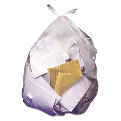 Heritage Z8648UNR01 56 Gallon Trash Can Liners / Garbage Bags, 22 Mic, 43" x 48", Natural - 150 / Case