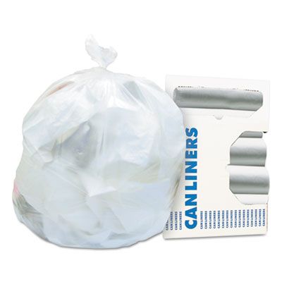 Heritage Z8648VNR01 56 Gallon Trash Can Liners / Garbage Bags, 16 Mic, 43" x 48", Natural - 200 / Case