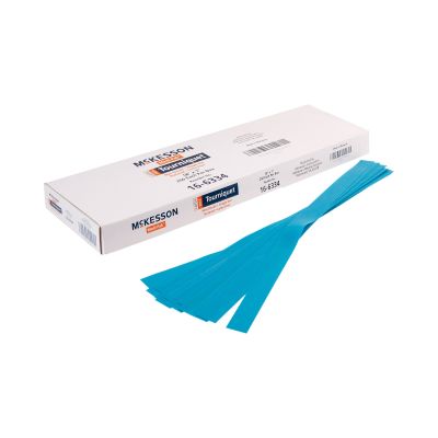 McKesson 16-6334 Tourniquet Band, 18" x 1", Polyisoprene, Disposable, Blue - 250 / Case