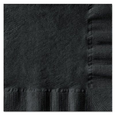 Hoffmaster 20212 Decorator Paper Beverage Napkins, 1/4 Fold, 1 Ply, Black - 1000 / Case
