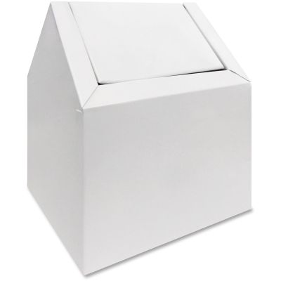 Hospeco 2201 Feminine Hygiene Receptacle, Swing Type for between Restroom Stalls, White - 1 / Case