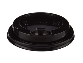 HotPack PCLID1216B Reclosable Lid for 10, 12, 16, 20, 24 oz Paper Hot Cups, Black Plastic - 1000 / Case