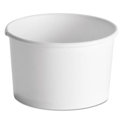 Huhtamaki 71037 Chinet 8-10 oz Squat Paper Hot / Cold Food Containers, White - 1000 / Case