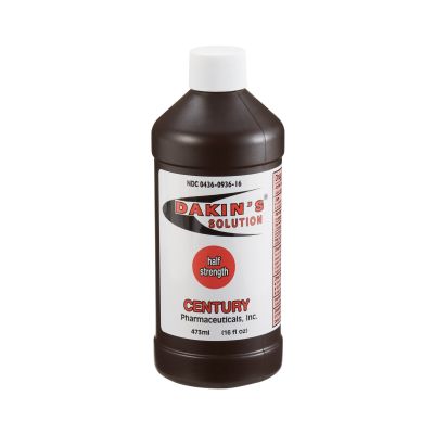 Century Pharmaceutical 00436093616 Dakins Solution Antimicrobial Wound Cleanser, Sodium Hypochlorite, 16 oz Bottle - 1 / Case