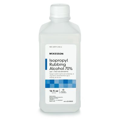 McKesson 23-D0022 Isopropyl Rubbing Alcohol 70%, Antiseptic Topical Liquid, 16 oz Bottle - 12 / Case