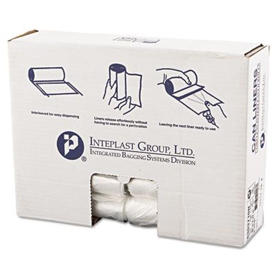 Inteplast S303710N 30 Gallon Garbage Bags / Trash Can Liners, 10 Mic, 30" x 37", Clear - 500 / Case