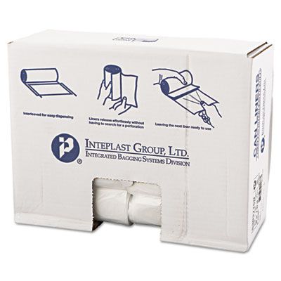 Inteplast S303716N 30 Gallon Garbage Bags / Trash Can Liners, 16 Mic, 30" x 37", Clear - 500 / Case