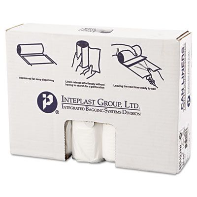Inteplast S334016N 33 Gallon Garbage Bags / Trash Can Liners, 16 Mic, 33" x 40", Clear - 250 / Case