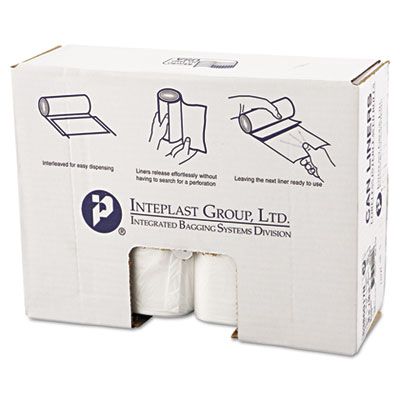 Inteplast S386017N 60 Gallon Garbage Bags / Trash Can Liners, 17 Mic, 38" x 60", Clear - 200 / Case