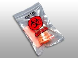 Lab-Loc Specimen Transport Bag with Document Pouch, Biohazard Symbol, Zip Closure, 6" x 9" - 1000 / Case