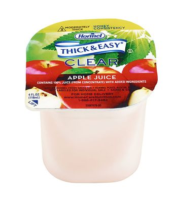 Hormel Thick & Easy Clear Apple Juice, Moderately Thick, 4 oz Cup - 24 / Case