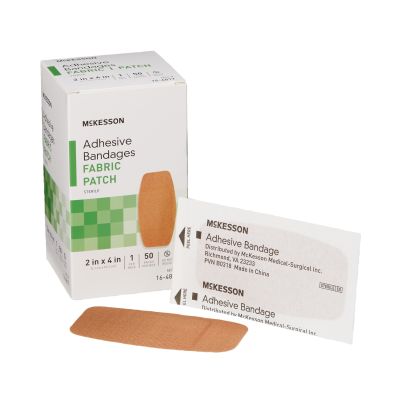 McKesson Fabric Patch Adhesive Bandages, 2" x 4" - 1200 / Case