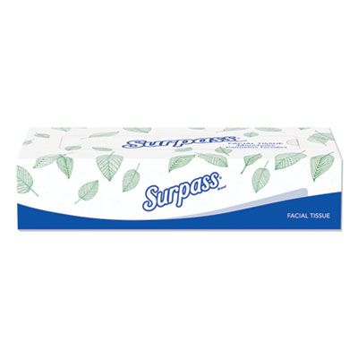 Kimberly-Clark 21390 Surpass Facial Tissues, 2 Ply, 125 Sheets / Flat Box, 8.4" x 8", White - 60 / Case