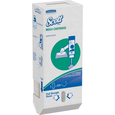 Kimberly-Clark 98908 Scott Paper Napkins for Mega Cartridge Dispenser, 1 Ply, 6.5" x 8.4", White - 5250 / Case