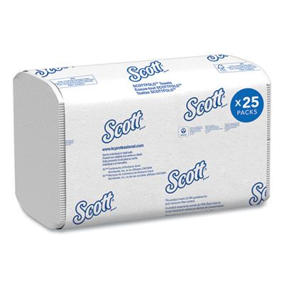 Kimberly-Clark 01960 Pro Scottfold Folded Paper Towels, 7.8" x 12.4", White - 4375 / Case