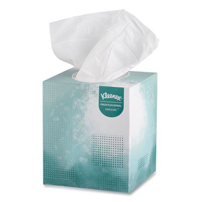 Kimberly-Clark 21272 Kleenex Professional Naturals Facial Tissue, 2 Ply, 95 Tissues / Cube Box, White - 36 / Case