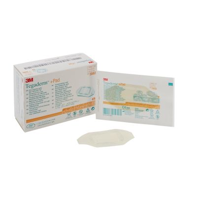 3M 3582 Tegaderm Film Dressing with Pad, 2" x 2-3/4" - 200 / Case