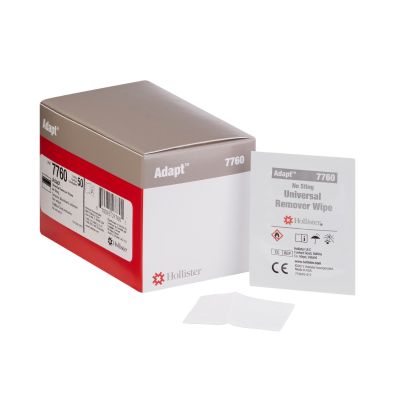 Hollister 7760 Adapt Adhesive and Barrier Remover Wipes, No Sting, Individually Wrapped - 50 / Case