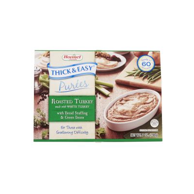 Hormel Thick & Easy Purees, Turkey with Bread Stuffing / Green Beans Flavor, 7 oz Tray - 7 / Case