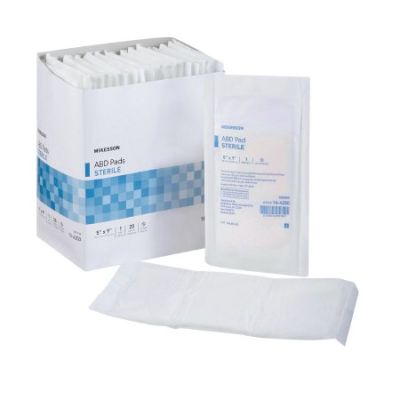McKesson Cellulose Abdominal Pads, 5" x 9", Sterile - 400 / Case