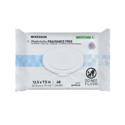 McKesson Disposable Washcloths / Personal Wipes, Premoistened, Fragrance Free - 576 / Case