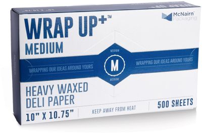 McNairn Packaging 105303 Wrap Up+ Medium Heavy Waxed Deli Paper Sheets, 10" x 10.75" - 6000 / Case
