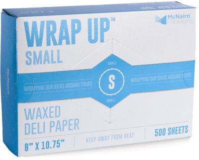McNairn Packaging 105502 Wrap Up Small Waxed Deli Paper Sheets, 8" x 10.75" - 6000 / Case