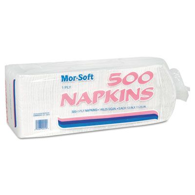 Morcon 1250 Paper Lunch Napkins, 1 Ply, 11" x 13", White - 6000 / Case
