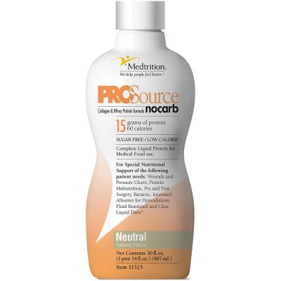 ProSource NoCarb Liquid Collagen & Whey Protein Supplement, Neutral, 30 oz - 4 / Case