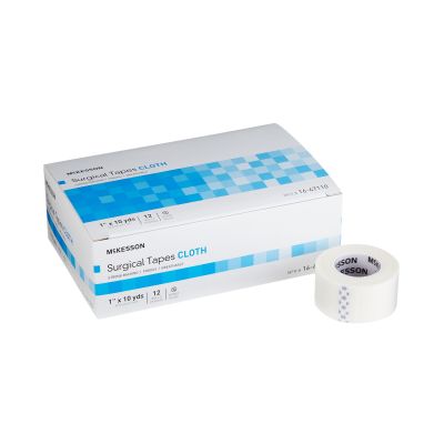 McKesson Surgical Tape, Silk-Like Cloth, 1" x 10 Yds - 144 / Case