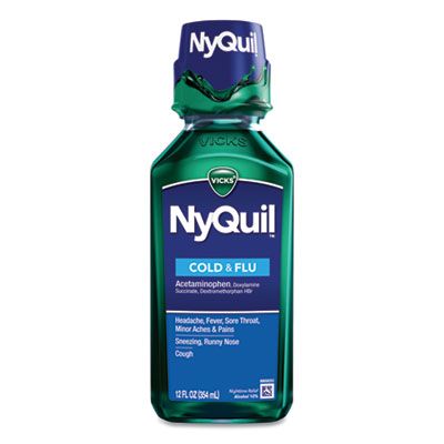 P&G 01426 Vicks NyQuil Cold and Flu Nighttime Liquid, 12 oz Bottle - 12 / Case