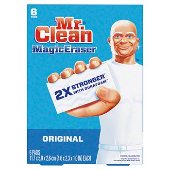P&G 79009 Mr. Clean Magic Eraser Original Cleaning Sponge Pads, 4.6" x 2.3" x 1", White - 36 / Case